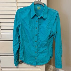 Koppen Blue Long-Sleeve Performance Button Shirt